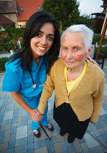 Nurse with an older patient in Costa Rica