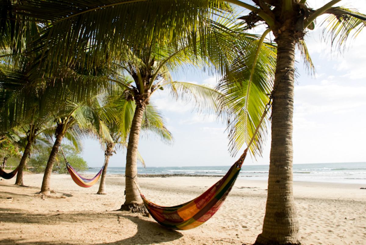 Hammock on the beach in Costa Rica