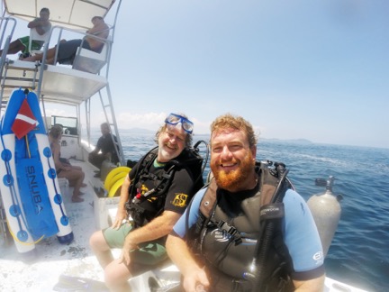 On a dive boat in Costa Rica