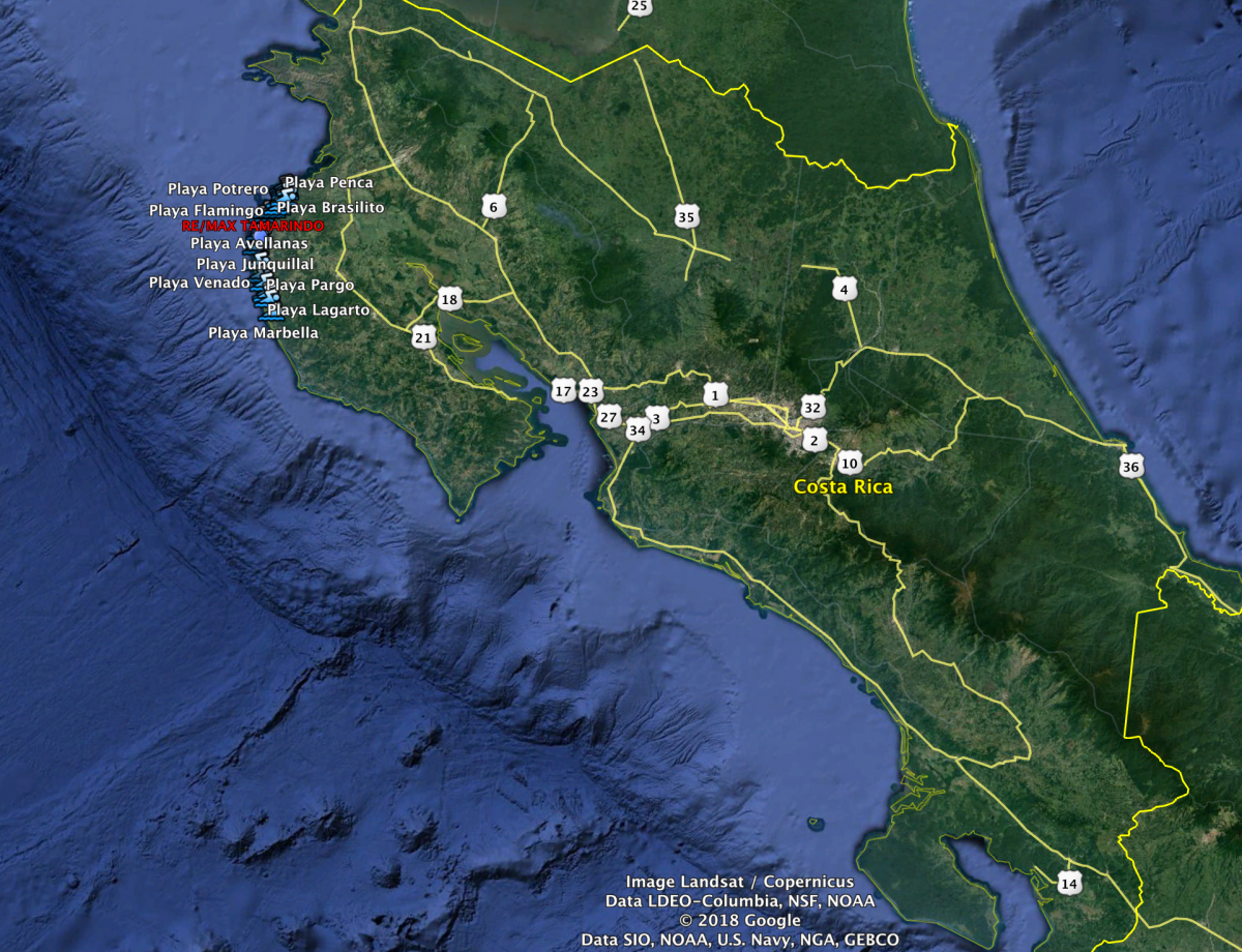 Costa Rica Maps Remax Ocean Surf Sun